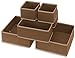 Simple Houseware Underwear Drawer Organizer for Lingerie/Undergarment/Bra/Panty/Sock/Onesie, Set of 6, Brown