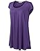 Jazzco Womens Scoop Shirring Neckline Short Sleeve Tunic Tops