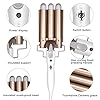 Hair-Curler-Yalixuan-3-Barrel-Hair-Waver-25mm-Hair-Curling-Wand-with-Heat-Resistant-Glove-and-2-Hair-Clips-2-Temperature-Mode-Control-for-Long-or-Short-Hair-Hot-Pressing-Styling-Tool-White-Gold Hair Curler, Yalixuan 3 Barrel Hair Waver, 25mm Hair Curling Wand with Heat-Resistant Glove and 2 Hair Clips, 2…