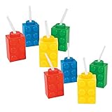 8 building block Reusable Cups with Straws - Party Cups by fun express