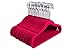 Finnhomy Non-Slip Clothes Hanger for Baby and Kids 30-Pack Velvet Hangers with 10 Finger Clips,Pink