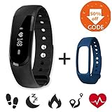 Heart Rate Fitness Tracker,CAMTOA ID101HR Wireless Fitness Monitor,Smart Bracelet,Bluetooth 4.0 Heart Rate monitor-Waterproof IP67,Sleep Monitor,Notification Alerts Wristband for Android IOS Phones