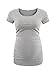 Liu & Qu Women's Maternity Classic Side Ruched T-Shirt Tops Mama Pregnancy Clothes Black/Grey