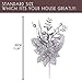 Valery Madelyn 6 Pcs Silver Glitter Christmas Floral Picks with Artificial Christmas Flower and Leaves for Christmas Tree Decoration and Home Vase Decor- 12inch