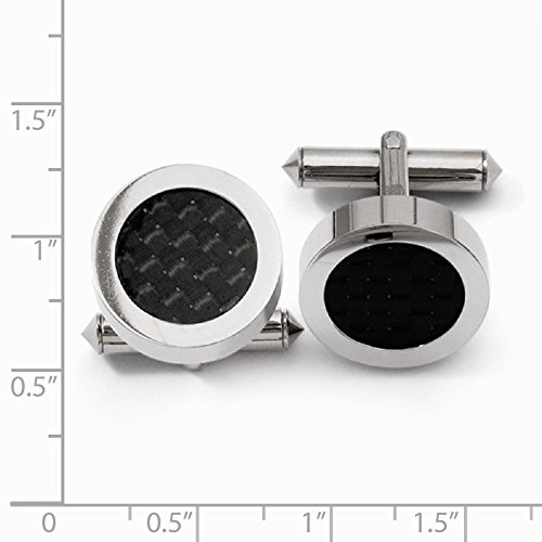 Chisel Titanium Black Carbon Fiber Cuff Links