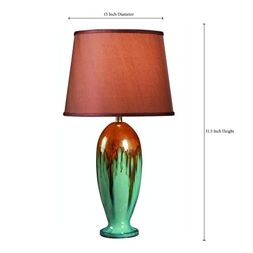 Kenroy Home 32366TEAL Tucson Lamps, Teal Ceramic Glaze Finish - Thumbnail 2