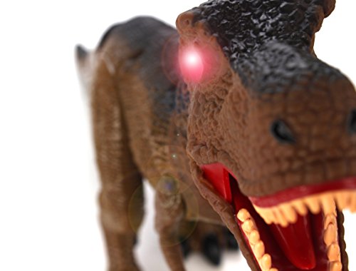 Dinosaur Planet Remote Controlled RC Battery Operated Toy T-Rex Figure w/Shaking Head, Walking Movement, Light Up Eyes & Sounds