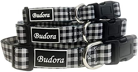 Budora Direct 4 Design Checkered Pattern Red, Baby Blue, Pink, Black, Playful Puppy Senior Male Female Cute Adjustable Pet, Dog, Cat Collars