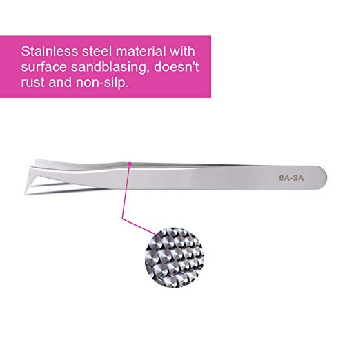 Volume Tweezers, for 3d 6d Volume&Made Rapid Bloom Lashes Fans Eyelash Extensions Tweezers Volume Curved Point Stainless Steel Precision Anti Static Professional Lash Extension Tweezers Leather Pack