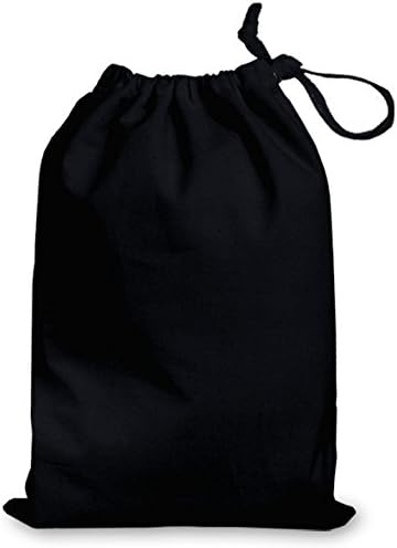 Cotton Drawstring Bags in a Selection of Sizes and Modern, Bright Colours (15 cm x 20 cm, Black)