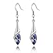Voberry Fahion Women's Lady Crystal Marquise Cut Teardrop Wedding Hook Earrings Gift (Purple)