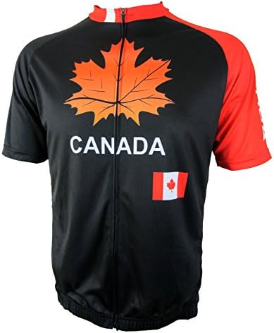 Canadian Maple Leaf - Mens Short Sleeve, Club Cut, Cycling Jersey (Large)