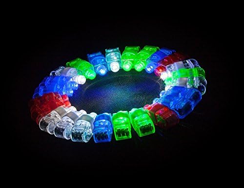 Original - 1 Pack - 100 Pack LED Finger Lights Bulk – 24 Hour Glow In The Dark Party Supplies - Wearable Bulk Party Favors and Accessories For Concerts, Festivals &amp; Raves in 4 Assorted Colors