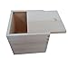 StarMall Wooden Unfinished Storage Box with Slide Top-Square (Big(5