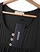 Jazzco Women's Short Sleeve Scoop Neck Pleated Button Henley Tunic Tops