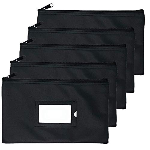 Money Bank Deposit Bag with Zipper | 11x6 inch | Durable Leatherette Money Cash Coin Check Wallet Pouch for Men & Women with Framed ID Window and Blank Card | by GIDABRAND (5) - Thumbnail 7