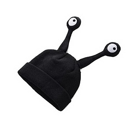 Crazy Cart Insect Hat Two Antennae Cartoon Cap Knit Hat Black for Ages 1-7 Kid