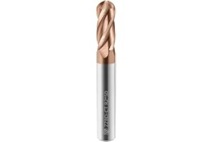 ZZBD-CT Carbide Ball Nose End Mills-4 Flute TISIN Coated,for Milling Alloy Steels, Hardened Steel, Metal etc.1 Pcs R2x50mm