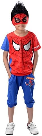 Tuzama Little Boys' Fashion Spiderman Printed T-Shirt & Shorts Sets 9-10 Y