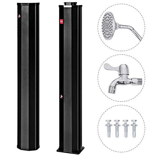 image for Giantex 7.2Ft 9.3 Gallon 2-Section Solar Heated Shower W/Shower Head O