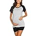 Maternity Nursing Pajama Set,Crytech Pregnant Women Short Sleeve Double Layer T Shirt Top for Breastfeeding Lounge Pant Pregnancy Sleepwear Nightgown Pjs for Hosital Summer Clothes (Large, Black)thumb 3