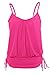 Wellwits Women's Plus Size Ruched Spaghetti Strap Tankini Swim Top Rosy L