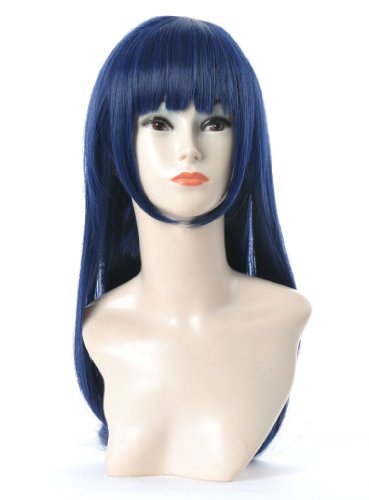 COSPLAZA Cosplay Wigs Long Straight Blue Hair Halloween Party Hair Synthetic Wig