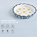 KINGSBULL HOME Pie Pan Porcelain Pie Dish Ceramic Pie Plate 10.5-Inch Teal Non-Stick Safe for Microwaves, Dishwasher, Ovens, Navy blue