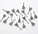 Housweety 50pcs Silver Tone Eiffel Tower Charm Pendants 24x9mm