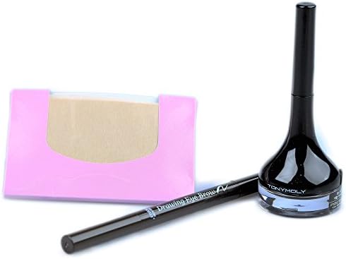 BUNDLE-Backstage Gel Eyeliner #1 Black + Drawing Eye Brow, No.1 Dark Brown + KBeautyBundle Premium Natural Hemp Paper Blotters