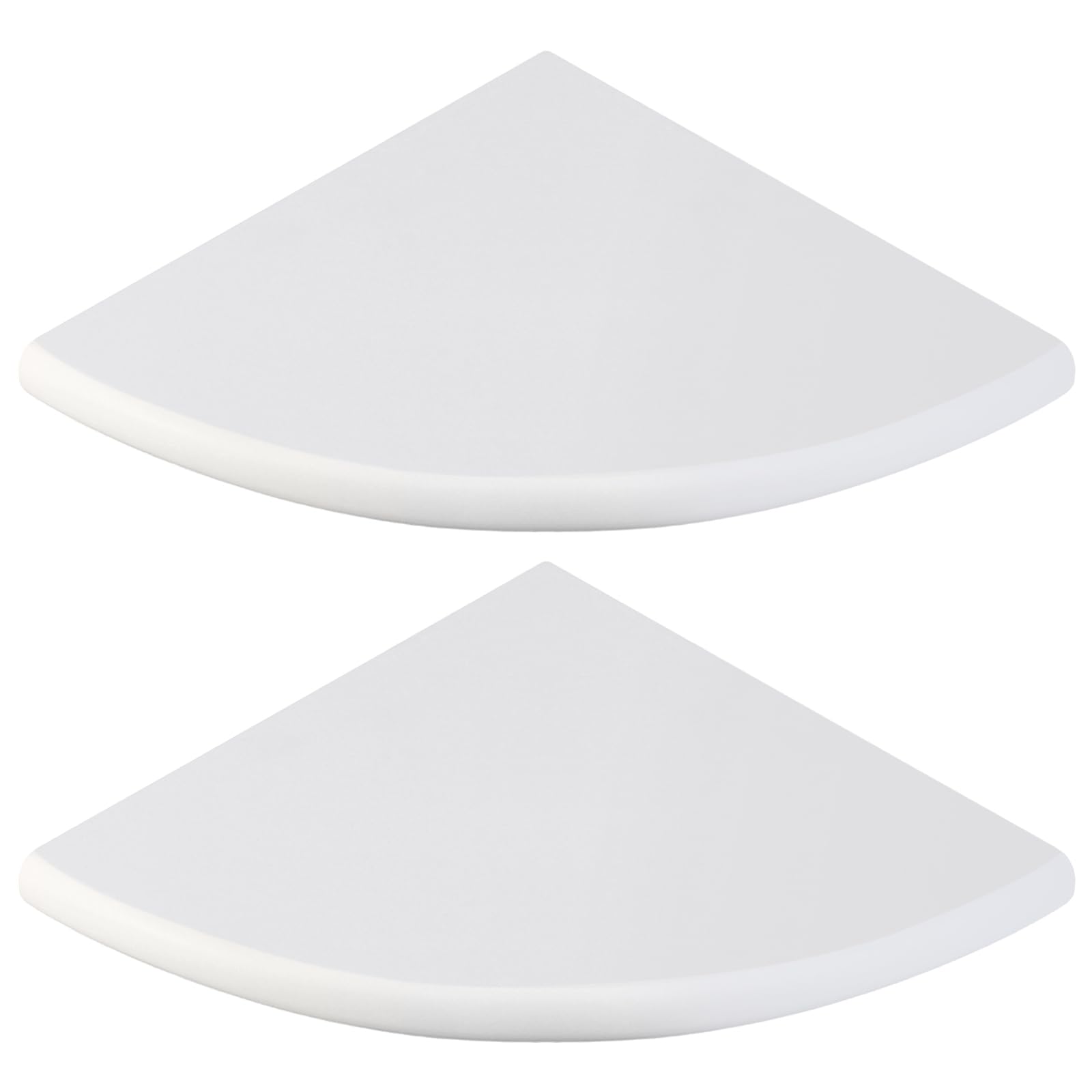 Photo 1 of Chunful 2 Pcs White Marble Corner Shower Shelf for Bathroom 9 x 9 Inch Wall Mounted Both Sides Polished Marble Corner Shelves Shower Caddy for Bathroom Wall(Classic)