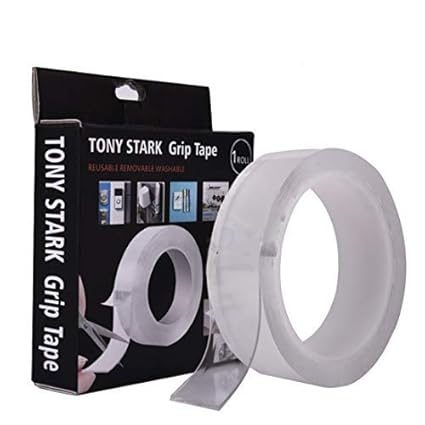 TONY STARK 3 Meter Double Sided Adhesive Silicon Tape |Transparent Adhesive Heavy Duty |