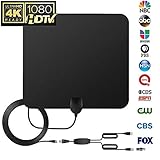 [Newest 2019] Amplified HD Digital TV Antenna Long 65-120 Miles Range – Support 4K 1080p and All Older TV's Indoor Powerful HDTV Amplifier Signal Booster - 18ft Coax Cable/USB Power Adapter