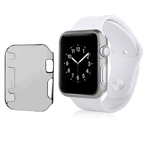 Apple Watch Series 1 42mm Case, Insten Crystal Clear [Thin Fit] [Anti-Shock] [All Around Protection] Snap-in Hard Case Cover for Apple Watch / Watch Sport 42mm, Clear Black