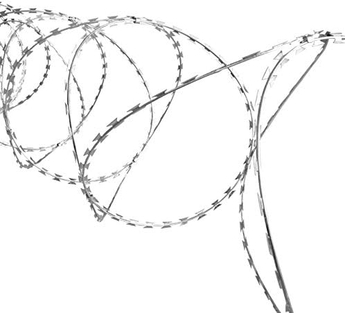 SKB Family BTO-22 Clipped Concertina NATO Razor Wire Galvanized Steel 197' New Steel Gauge