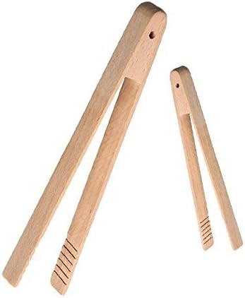 Aiyani Creative Beech Wood Cake Clamp Multi-purpose Tong Clip Kitchen Wooden Tongs 20/30 cm (5 Pairs)