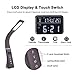 LED Desk Lamp, Eye-Caring Table Lamp, CFGROW Dimmable Office Study Desk Light with Calendar Thermometer Time & Alarm Clock, 3 Mode 5 Level, Touch Control, Memory Function for Reading,Studying,Working