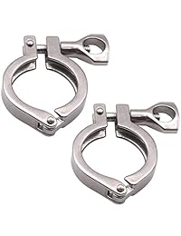 Dernord Acero Inoxidable 304 1 Pin Heavy Duty Tri Abrazadera con Tuerca de Ala para Ferrule TC 2''