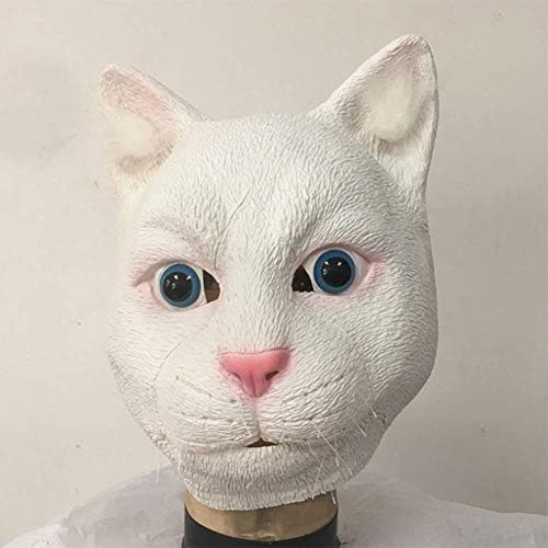 QIAO Latex mask cat female animal headgear halloween mask