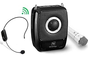 W WINBRIDGE Portable PA System, Bluetooth Speaker with Microphone, 2 Mic and Speaker Small, Wireless Voice Amplifier 25 Watts