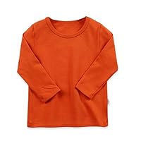 CuteOn Kids Long Sleeve T-Shirt 100% Cotton (Size 2-6 Years) Orange 5 Years