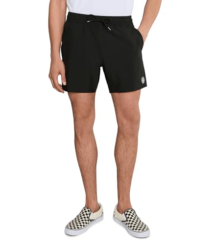 Volcom Men's Lido Solid Trunks 16" Black Large 7 inch