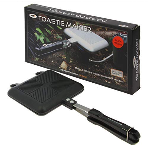 NGT Deluxe Fishing Camping Outdoor Walking Hiking Extra Large XL Toastie Maker Compact Sandwich Grill Cooker Choose from Black or Silver (Black)