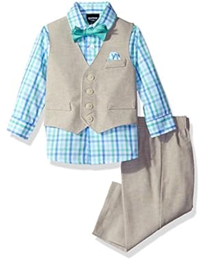 Nautica Baby Boys' Linen Look Vest Set