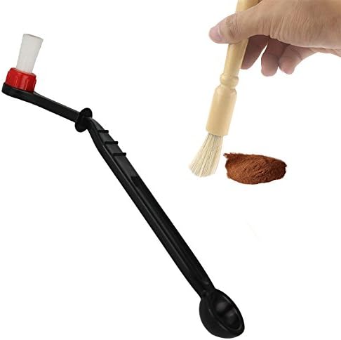 Coffee Grinder Machine Brush Cleaner Nylon Brush Cleaning Tool for Semi-automatic Espresso Coffee Maker with a Natural Bristles Wood Dusting Espresso Brush