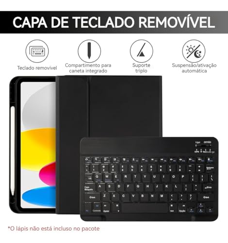 Capa + Teclado Bluetooth + Mouse Para Samsung Galaxy Tab A9+(2023) / A11+ (2025)
