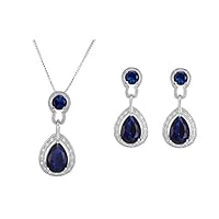 856store Clearance Sale Elegant Guitar Drop Rhinestones Necklace Earrings Eardrop Wedding Jewelry Set Blue