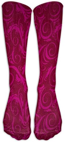 Curly Whirly Spiral Damask Pattern Unisex Outdoor Travel Exercise Sports Long Tube Socks Sport Over-The-Calf Long Team Socks