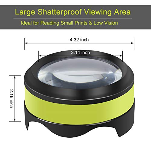 image for LED Reading Magnifier, Dylviw 5X Desktop Magnifying Glass with Ultra 