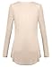 Miagooo Tunic Tops, Womens Long Sleeve Buttons Round Neck Pleated Front A Line Flowy Tunic Shirts(Beige,X-Large)